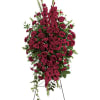 Express your heartfelt sympathies with this magnificent spray of all-red floral favorites.