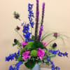 Purple and blue floral arrangement