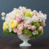 This Opulent and Luxurious Spring Garden Arrangement is Overflowing with Blush Ranunculus
