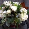 Hydrangea, roses, tulips, alstroemerias, winter greens erc...