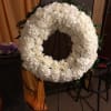 18inch round white Carnation wreath