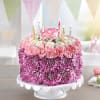 Our Pastel Birthday Wishes Cake includes pale pink carnations; White daisies; lavender