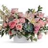 This contemporary bouquet includes light pink spray roses, light pink asiatic lilies