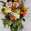 Luscious greens with a mixture of vibrant blooms