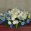 Pastel colors, mix of roses, lilies, hydrangeas, lisianthus.  Please see more