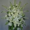 Pastel colors, mix of roses, lilies, hydrangeas, lisianthus.  Please see more