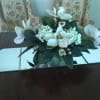 This Silk - Permanent  Table Centerpiece is made of white magnoliaswhite