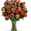 Orange, peach and dark orange or red - gorgeous roses delivered in