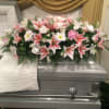 Stargazer Lilies Pink , and White Rose and White Daisies.