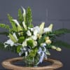 Nature style including all premium fresh flowers: Bells of Ireland, lily, rose