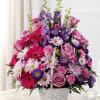 A sweet and simple way to offer your condolences. Lavender roses, fuchsia