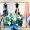 white roses , Queen Anne&#039;s lace ,brunia , dusty miller , white
