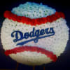 Large 25&quot; x 25&quot; Los Angeles Dodgers tribute wreath.