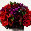This beautiful bridal bouquet consist of all seasonal red flowers such as