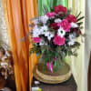 Beautiful design to show that special someone hello with roses carnations daisies