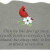 Cast stone fused glass stone with metal stand. Reads &quot;Those we love