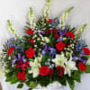 Basket full of red, white and a touch of blues.