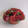 A delightful cup of roses, leaves, and holiday spirits! Suititable centerpiece for