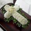 All white Carnations with any color rose needed.