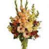 Express your condolences in tasteful shades of color with peach, orange and