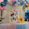 Balloons and Backdrop to add element of surprise to baby reveal. 