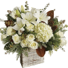 Give the gift of modern winter-white style with this breathtaking bouquet, hand-arranged