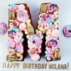 Layered cake topped with your favorite treats and designs. Working with a