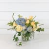 Simple reminders of summertime in the south... Lush blue hydrangeas with roses