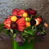 A mix of the darker autumn season flowers for a dark rich
