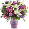 This dreamy bouquet features lavender roses, white asiatic lilies, purple alstroemeria, miniature