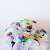 1 dz unique rainbow roses wrapped Hong Kong Style and arranged in