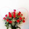 2 dozen red roses elegantly arranged in a 5&quot; x 12&quot; cylinder