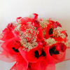 1 dozen glittered roses wrapped Hong Kong style and arranged in a