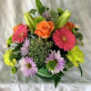 Greens, pinks, oranges, purples, in pastels give a soothing feeling 