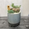 A substancial grey/blue ceramic pot (6,5&rdquo; diameter X 7&rdquo; tall) with 4