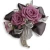 Lavender roses and romantic ribbons surrounded by classic rhinestones are simply spectacular.

Lavender