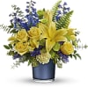 Like a sunny day at the seaside, this beautiful blue and yellow