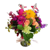 A summertime market arrangement with local flowers. This is a market arrangement