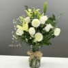 Blushing creams and Blushing blushes dance together in this homespun arrangement to