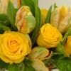 Yellow Roses and Parrot Tulips
