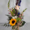A sunny tall and front sided arrangement great for a simple thank