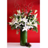 Breathtaking White Lilies stand tall in this full bouquet set in a