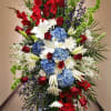 MAGNIFICENT LIFE OF A PATRIOT STANDING SPRAY BY TWIN TOWERS FLORIST IN