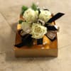 White rose with black ribbon