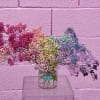 This rainbow ombre tinted baby&#039;s breath arrangement is designed to bring a