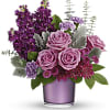 Beautiful groupings of different shades of purple flowers in a classy purple