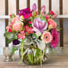 Pink Roses Gerberas Astromerhyas Spray Roses Tulips Product ID: Mixed pink bouquet