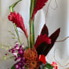 the Rich Red Ginger bouquet is a unique high style arrangement made