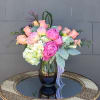 Lovely pink peonies, hydrangea with accents in a nice vase
STANDARD: 5 peonies