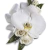 White orchid and white roses goes with Diamond decorations. 